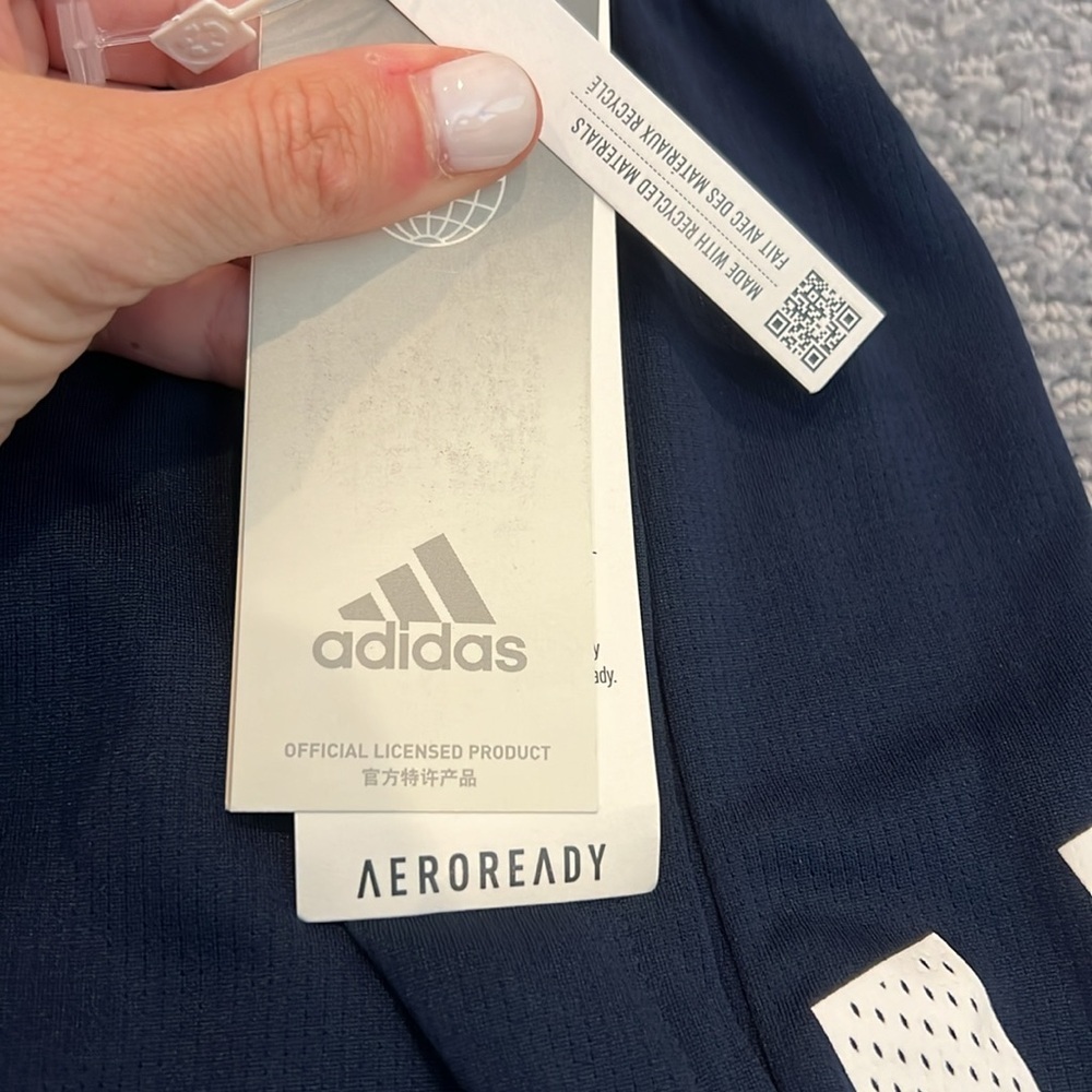 Adidas Blue and White Athletic Shorts - Picture 3 of 6